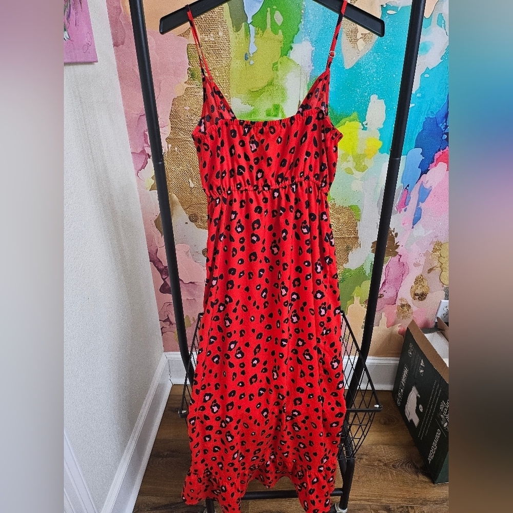 Red Leopard Print Dress - Picture 4 of 4